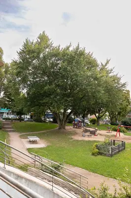 Ein Garten an der Unterkunft Rob's Place - Ruhige 2-Zi-City-Oase mit Panorama über den Weberplatz