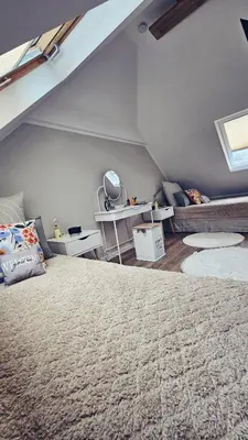 Ein Sitzbereich in der Unterkunft Hühnerstall nahe Düsseldorf