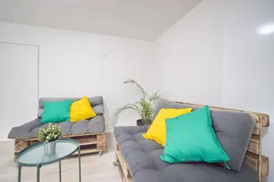 Ein Sitzbereich in der Unterkunft Casa Dortmund