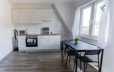 Küche/Küchenzeile in der Unterkunft BEGE APARTMENTS CrewLodge