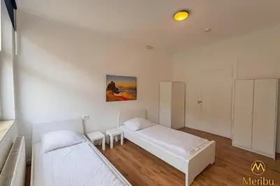 Ein Bett oder Betten in einem Zimmer der Unterkunft Meribu F23 Wohnung für Monteure und Arbeiter