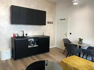 Küche/Küchenzeile in der Unterkunft Aura Apartament Oberhausen