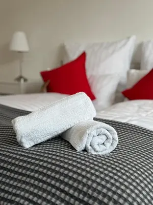 Ein Bett oder Betten in einem Zimmer der Unterkunft NOOQA Duisburg - Living Collection - Parkplatz, Smart TV, Küche, voll ausgestattet