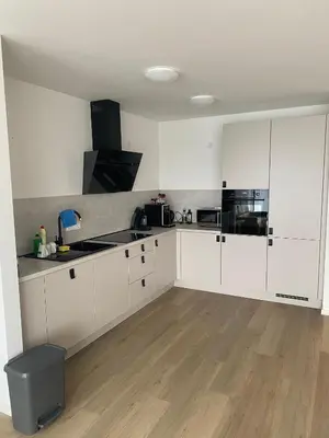 Küche/Küchenzeile in der Unterkunft Quartiercenter Gäste-Apartment