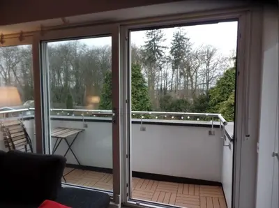 Ein Balkon oder eine Terrasse in der Unterkunft Gemütliche Dachgeschoss Wohnung
