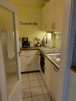 Küche/Küchenzeile in der Unterkunft Ferienwohnung Am Heimathof