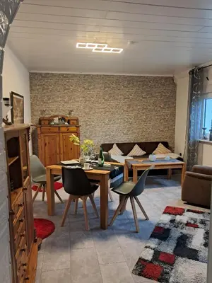 Ein Sitzbereich in der Unterkunft Schneeglöckchen