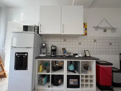 Küche/Küchenzeile in der Unterkunft Wolke13 - gemütliche 2 Zimmer Wohnung mit voll ausgestatteter Küche in der City von Menden