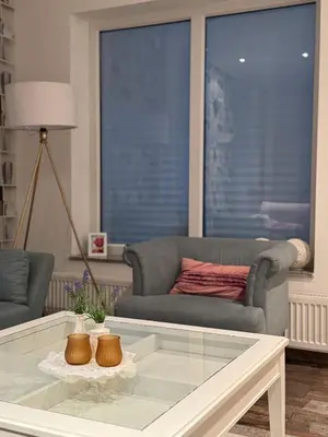 Ein Sitzbereich in der Unterkunft Themenzimmer Mediterrana Nähe Hauptbahnhof
