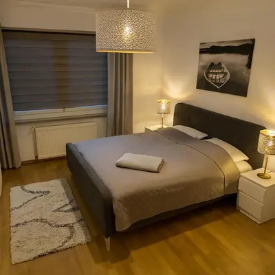 Ein Bett oder Betten in einem Zimmer der Unterkunft Düsseldorf Apartment