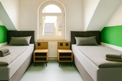 Ein Bett oder Betten in einem Zimmer der Unterkunft Livemore24 - Space in Herten 24-7 Check-in WIFI