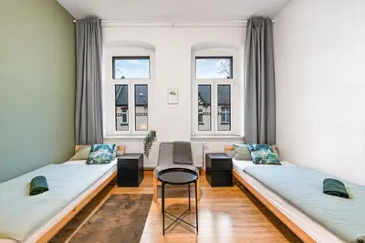 Ein Bett oder Betten in einem Zimmer der Unterkunft Perfect for 5 Guests - Netflix - Parking - Duisburg - Smart Home