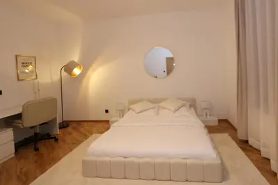 Ein Bett oder Betten in einem Zimmer der Unterkunft Design & Atmosphäre nahe Köln und Düsseldorf