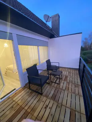 Ein Balkon oder eine Terrasse in der Unterkunft Ferienwohnung Grünes Eck,Wuppertal am Toelleturm