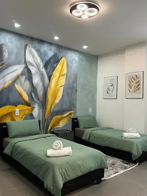 Ein Bett oder Betten in einem Zimmer der Unterkunft Aura Apartment 2 Herne