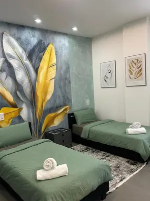 Ein Bett oder Betten in einem Zimmer der Unterkunft Aura Apartment 2 Herne