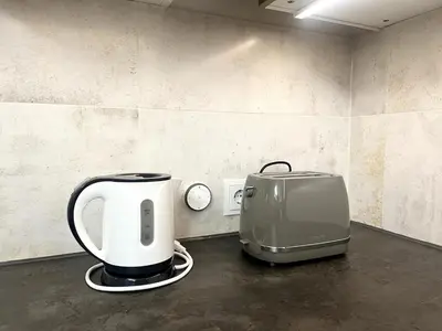 Kaffee-/Teezubehör in der Unterkunft FeWo Schäfer, Ratingen - Exklusive 2-Zimmer-Wohnung zum Wohlfühlen 78 qm