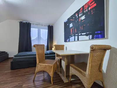 Ein Sitzbereich in der Unterkunft Alpha Apartments