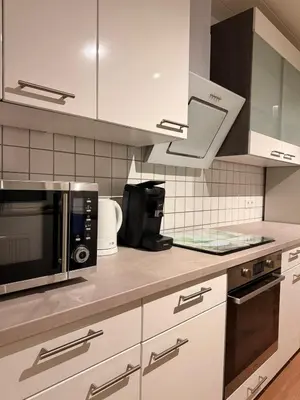 Küche/Küchenzeile in der Unterkunft WhiteWood-Apartment Bottrop - Near Skihalle