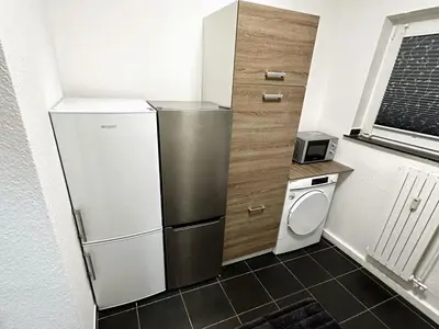 Küche/Küchenzeile in der Unterkunft Apartment in Bergkamen