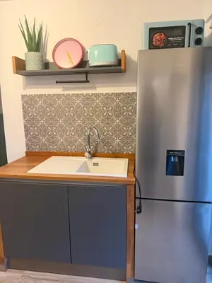 Küche/Küchenzeile in der Unterkunft Q80 Appartement