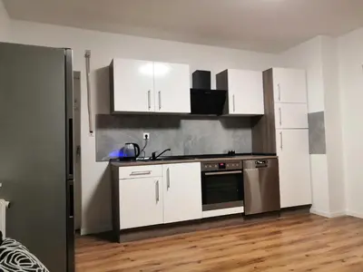 Küche/Küchenzeile in der Unterkunft Ferienwohnung Laura am Bahnhof Schwerte Central