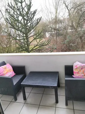 Ein Sitzbereich in der Unterkunft Ferienwohnung Laura am Bahnhof Schwerte Central