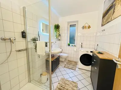 Ein Badezimmer in der Unterkunft Fewo am Disselhook