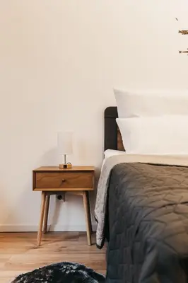 Ein Bett oder Betten in einem Zimmer der Unterkunft ATLAS Apartment 4 Oberhausen, 3 Zimmer, Nähe Bahnhof, Westfield Centro