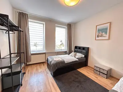 Ein Bett oder Betten in einem Zimmer der Unterkunft Gevelsberg, attraktive Lage für Geschäftsleute, Monteure, 4 Zimmer, Wlan, SmartTV