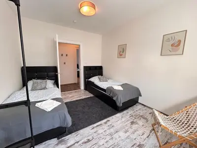 Ein Bett oder Betten in einem Zimmer der Unterkunft Gevelsberg, attraktive Lage für Geschäftsleute, Monteure, 4 Zimmer, Wlan, SmartTV