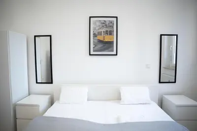 Ein Bett oder Betten in einem Zimmer der Unterkunft Design Apartment - Solingen-Mitte - Balkon
