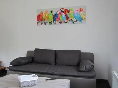 Ein Sitzbereich in der Unterkunft Haus Kummer