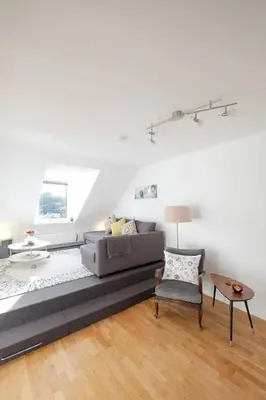 Ein Sitzbereich in der Unterkunft Ferienwohnung Hardtblick