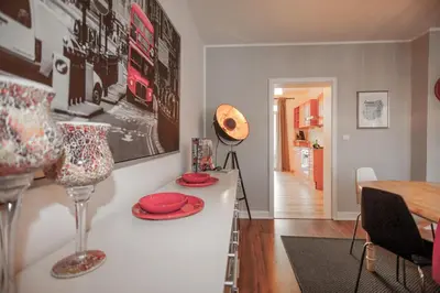 Ein Sitzbereich in der Unterkunft Apartmenthaus Lorbach