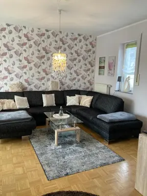 Ein Sitzbereich in der Unterkunft Ferienwohnung Keull
