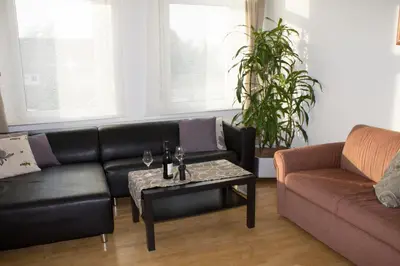 Ein Sitzbereich in der Unterkunft Ferienwohnung Ohligs