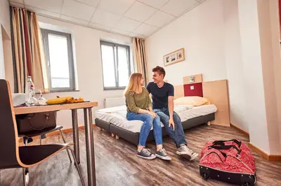 Ein Sitzbereich in der Unterkunft DJH-Gästehaus Bermuda3Eck