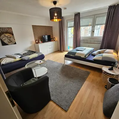 Ein Sitzbereich in der Unterkunft My Sweet Apartment Ferien & Messe Wohnung Düsseldorf re