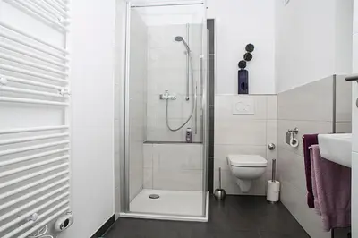Ein Badezimmer in der Unterkunft Ferienwohnung am Freizeitpark Bärenloch