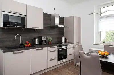 Küche/Küchenzeile in der Unterkunft Ferienwohnung am Freizeitpark Bärenloch