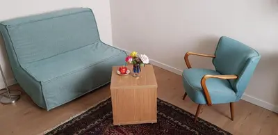 Ein Sitzbereich in der Unterkunft Stüttgens Hotel