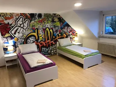 Ein Bett oder Betten in einem Zimmer der Unterkunft Wondervolles zuhause auf Zeit