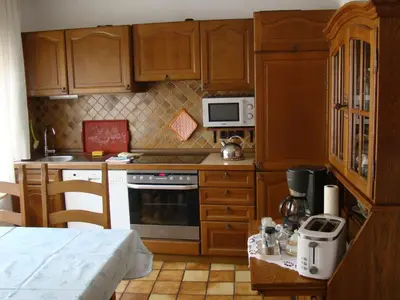Küche/Küchenzeile in der Unterkunft Ferienwohnung Heidi