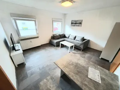 Ein Sitzbereich in der Unterkunft Lieblingsmensch Oberhausen mit Terrasse