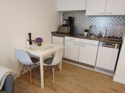Küche/Küchenzeile in der Unterkunft 1 Zimmer Apartment Ratingen Ost