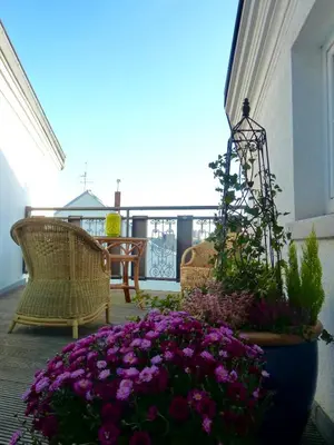 Ein Balkon oder eine Terrasse in der Unterkunft Hotel Zum Bügeleisen