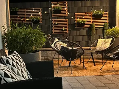 Ein Sitzbereich in der Unterkunft Stilvolles Appartement