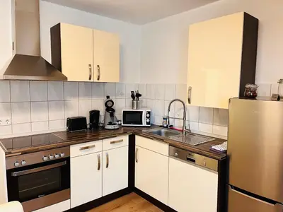 Küche/Küchenzeile in der Unterkunft Ferienwohnung Götel