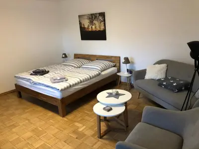 Ein Bett oder Betten in einem Zimmer der Unterkunft Am Grünenplatz 65
